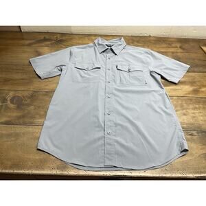 OUTDOOR RESEARCH Men's Way Station Short Sleeve Hiking Shirt Gray Size Small